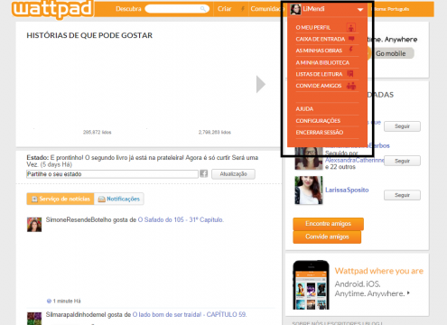 Tutorial como usar o aplicativo Wattpad para ler Romances Grátis - Li Mendi