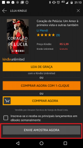 Aplicativo Kindle Ilimitado - Amostra de Livro